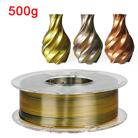 Tricolor 3D Printer Filament Silk PLA 3 Color for 3D Printing Materials 1.75mm Sublimation Products Colorful Filaments