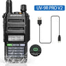 2024 Baofeng UV-9R Pro V1 V2 Waterproof IP68 16KM Walkie Talkie Type-C Charger UHF VHF Long Range UV-5R Upgrade Ham CB Radio