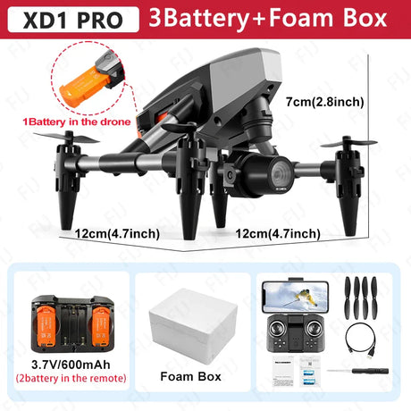 XD1 PRO Mini Drone 60g Weight Dual Camera Optical Flow Dron FPV Aerial Photography Foldable Quadcopter for Kids Toys RC Aircraft