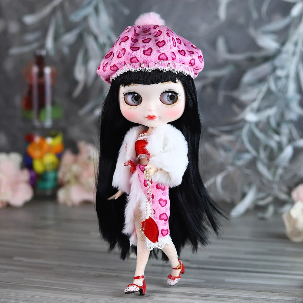 ICY DBS Blyth doll bjd joint body white skin cute Bun face suit 1/6 toy 30cm girl gift anime