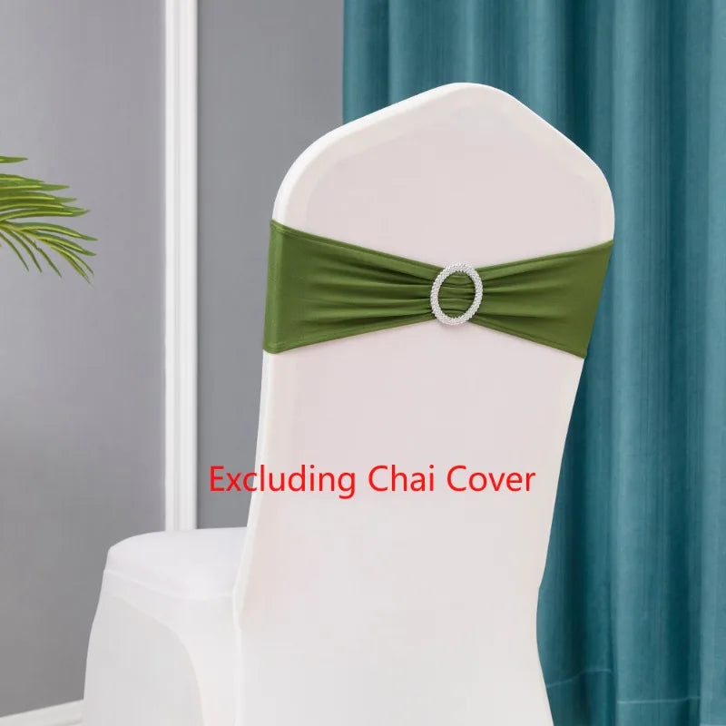 10pcs/lot Stretch Lycra Spandex Chair Covers Bands With Buckle Slider For Wedding Decorations Wholesale Chair Sashes Bow heart