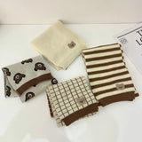 Winter Knitted Scarf For Children Warm Long Scarves Cute Plaid Striped Bear Boys Girls Neck Scarf Shawl Korean Style