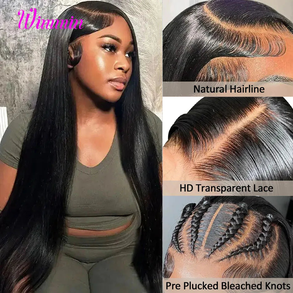 13x6 13x4 HD Lace Frontal Wig Human Hair Brazilian Straight 5x5 HD Lace Closure Wig Pre Plucked Glueless Lace Wigs for Women