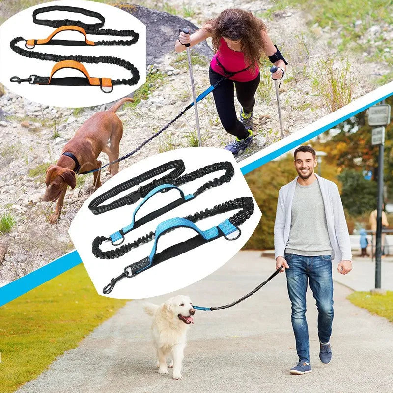 Dog Leash Hands-free Leash Suitable for Pets Running and Walking Dog Harness Collar Jogging Leash Adjustable Multi-Dog Leash Use