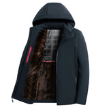 New Winter Jacket Men Autumn Casual Fashion Outdoor Windproof Plush Thicken Jacket Coats Men Waterproof Detachable Hooded Jacket