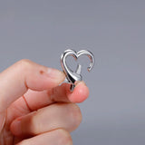 10pcs Heart Lobster Clasp Hook Clip Buckle Spring Snap for DIY Keychain Jewelry Key Ring Holder Making Connector Accessories