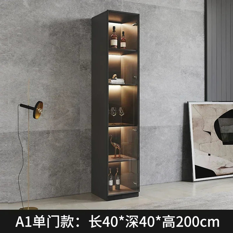 Wall Display Wine Cabinets Living Room Luxury Modern Kitchen Wine Cabinets Simplicity Glass Botellero Vino Bar Furniture QF50JG