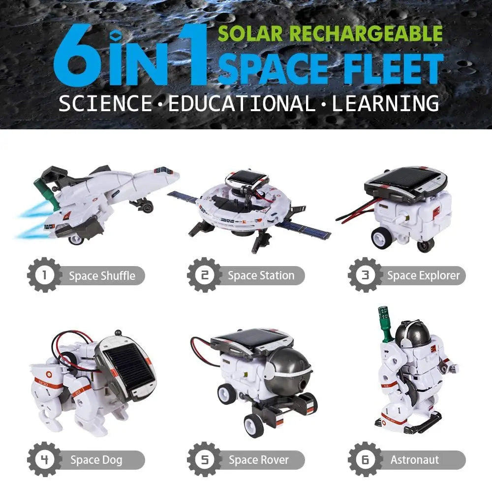 6 in 1 Science Experiment Solar Robot Toy DIY Assembling Learning Tool Education Robots Technological Gadgets Kit for Kid