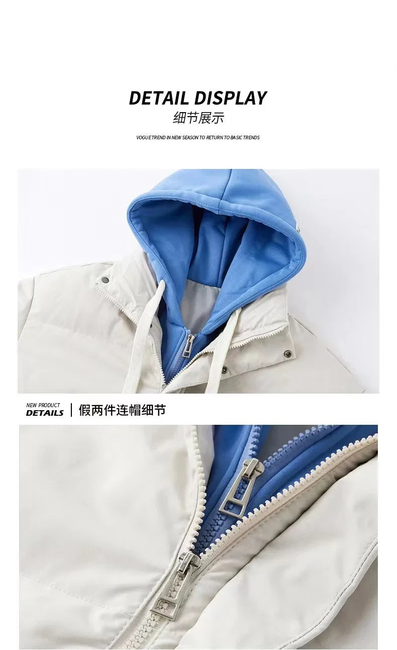 Winter men's loose coat hooded windproof warm padded padded jacket men's casual down jacket