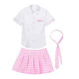 TiaoBug Japanese School Girl Uniform Suit White Short Sleeve T-shirt Top Pleated Skirt Cosplay Korean Girls Student Costume Set