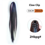 Ombre Color Straight Claw Clip On Ponytail Hair Extension Synthetic Ponytail Extension Hair For Women Pony Tail Hair Hairpiece