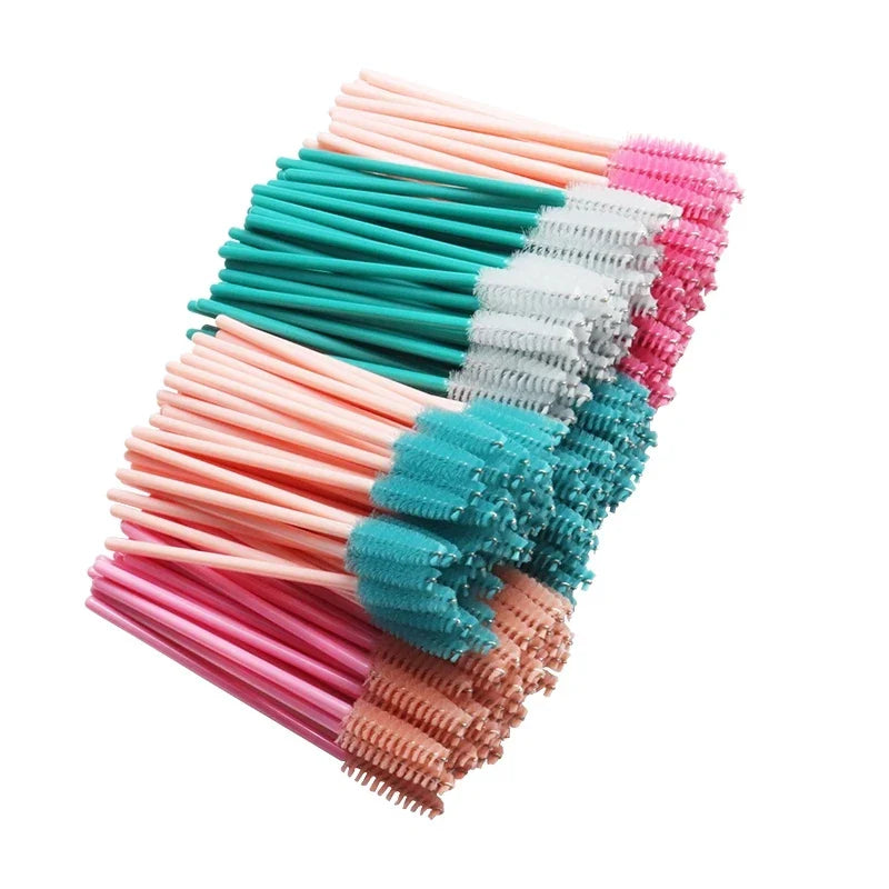 Disposable Mini Mascara Wands Applicator White Handle Eyelash Brush Set 1000pcs Eye Lashes Extension Tools