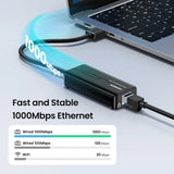 UGREEN USB Ethernet Adapter 1000/100Mbps USB to RJ45 USB3.0/2.0 HUB for Laptop PC Xiaomi Mi Box S Nintendo Network Card USB Lan