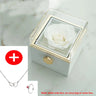 2024 New Valentine Eternal Rose Jewelry Ring Box Rotate Wedding Pendant Necklace Storage Case for Women Girlfriend