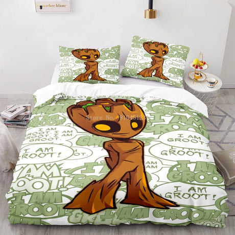 Guardians of The Galaxy Rocket Racoon 3d Bedding Set Treeman Groot Quilt Duvet Cover Set Twin Full Queen King Bedclothes