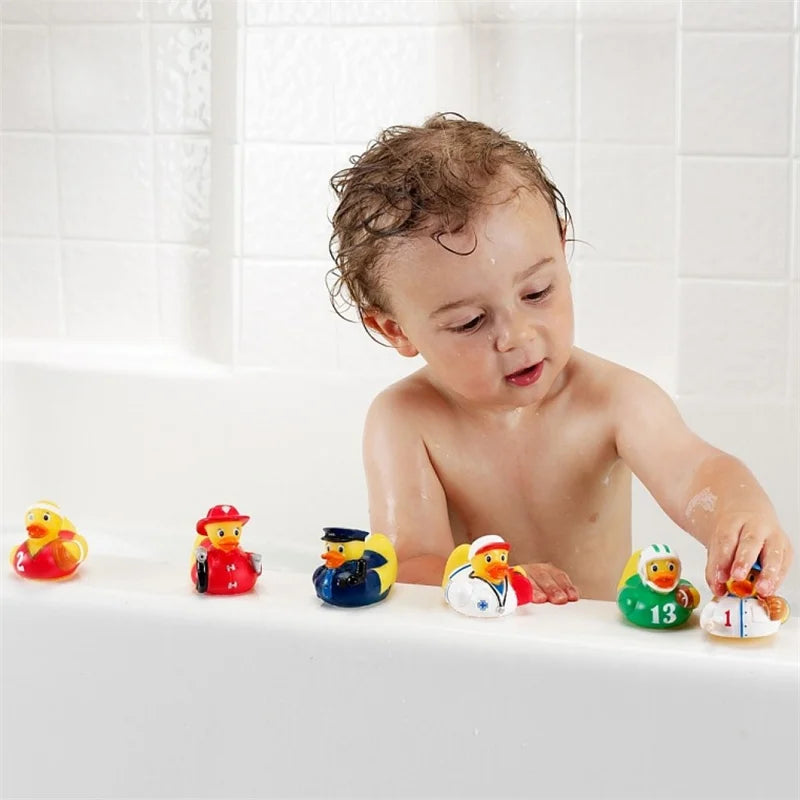 1pcs Rubber Ducks Baby Bath Toys Kids Shower Bath Toy Float Squeaky Sound Duck Funny Swimming Water Play Game Gift For Children