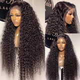 Melodie Curly 250% 40 HD 13x6 Lace Front Human Hair Wigs 5x5 Glueless Ready To Wear Deep Wave Transparent 13x4 Lace Frontal Wig