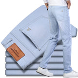 2023 Sulee Brand Top Classic Style Men Spring Summer Jeans Business Casual Light Blue Stretch Cotton Denim Male Trousers