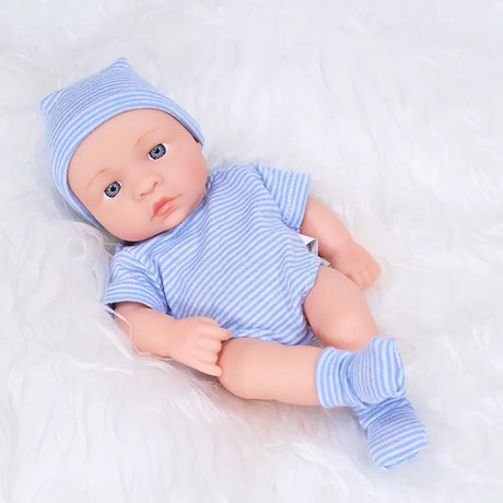 20CM Reborn Baby Doll Toddler Real Soft Touch Mini Soft and Full Body Silicone Reborn Toddler Doll lifelike Newborn Doll Toys