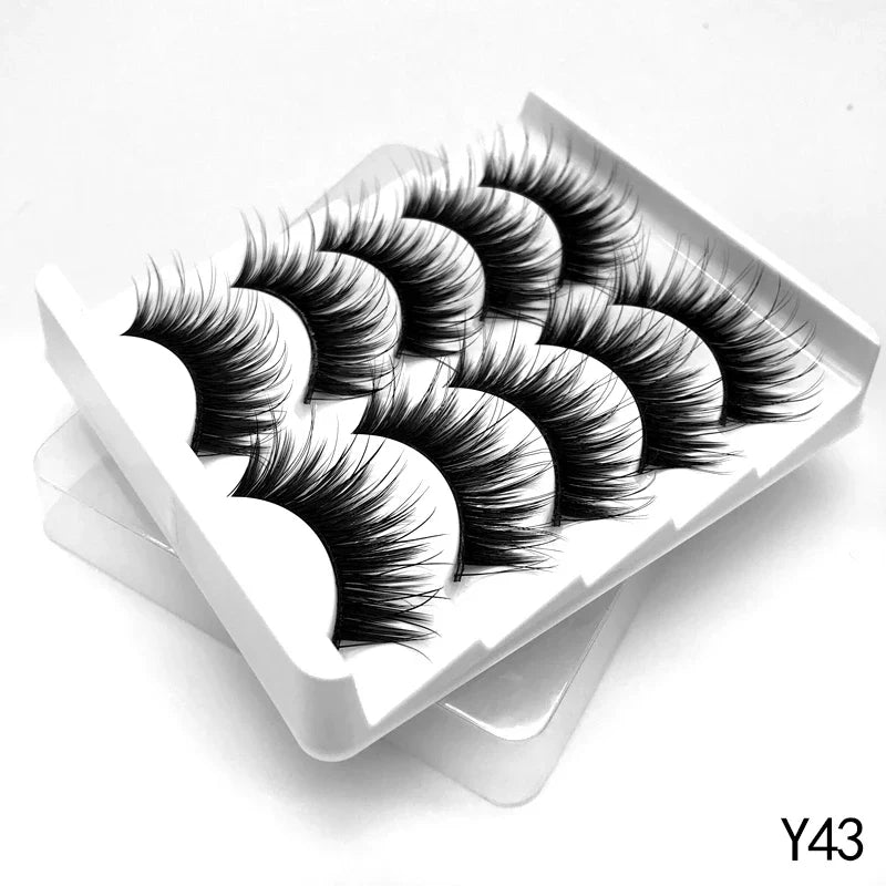 GROINNEYA Natural Long 10 Pairs 3D Mink False Eyelashes Fake Lashes Makeup Kit Mink Lashes Cat Eye lashes Short Eyelashes