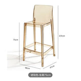 Nordic Acrylic Transparent Bar Chairs Modern Backrest Household Design Bar Chairs High Stools Muebles Household Items WZ50BC