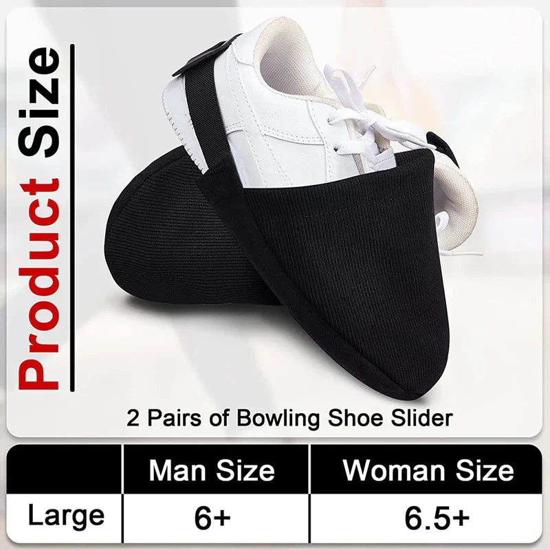 Bowling Shoe Covers 2 Pairs Black Bowling Shoes Slider Bowling Accessories For Women And Men