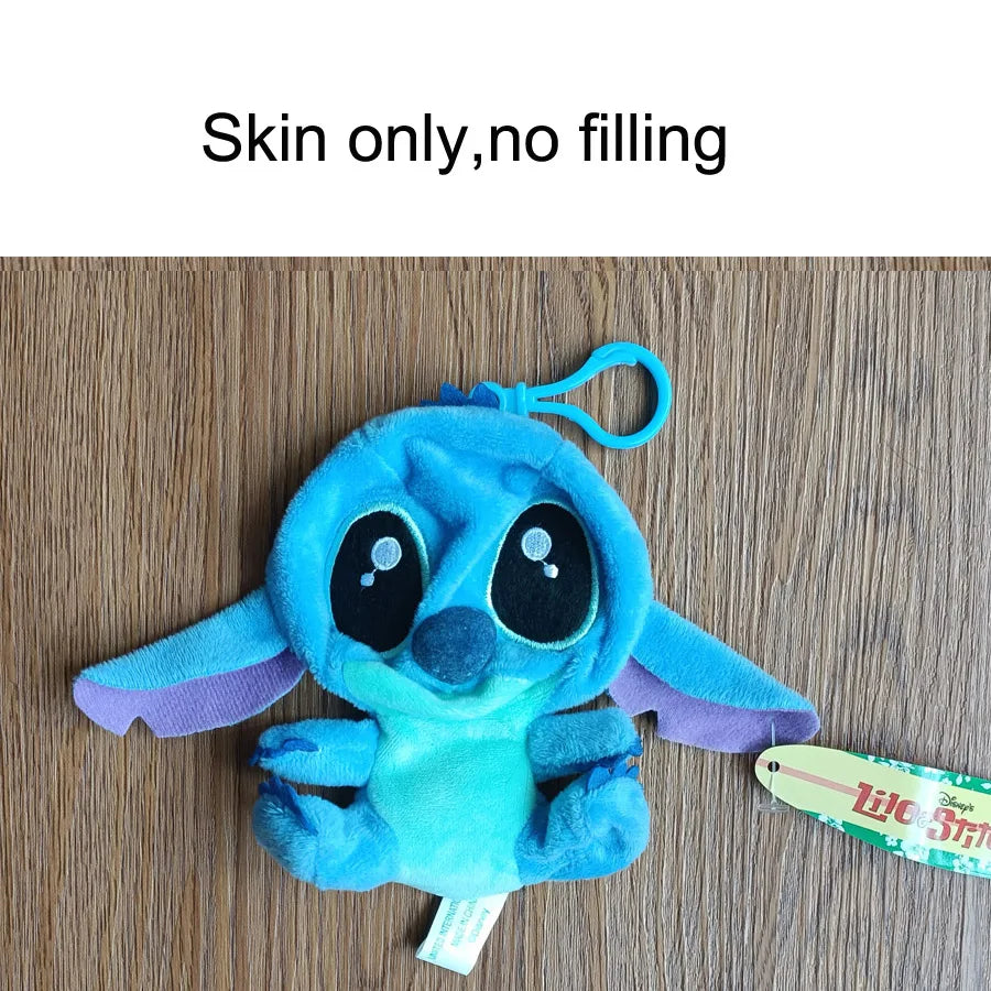 Wholesale 40pcs/lot 10cm cartoon anime Lilo Stitch Empty Plush Toys cute Stitch Unstuffed Doll keychain Skin only no Filling