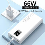 66W Portable Charging Power Bank Mobile Phone External Battery PD QC 3.0 Charger Poverbank for iPhone Huawei 30000mAh Power bank