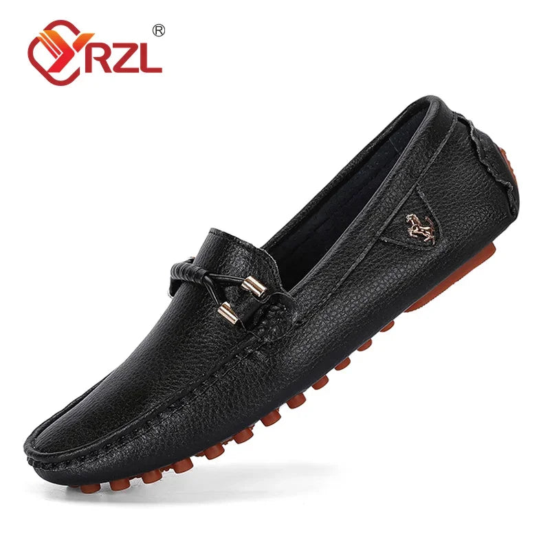 YRZL Loafers for Men 2024 New Handmade Moccasins Men Flats Casual Leather Shoes Luxury Comfy Mens Loafers Size 48 Shoes for Men