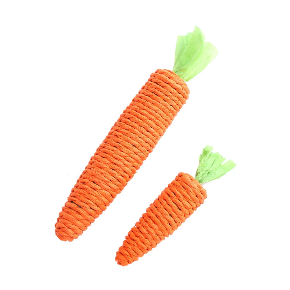 Carrot Shaped Paper Ropes Weave Pet Toy Chew Cat Toy Safe Toy For Kitten Molar Biting Playing Product Interactive Accessory