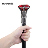 Red Diamond Single Joint Silver Walking Stick with Hidden Plate Self Defense Fashion Cane Plate Cosplay Crosier Stick 93cm