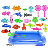 27Pcs/Set Fishing Toy Children Puzzle Boys And Girls Pool Set Of Magnetic Fishing Rod 2-Year-Old 3-Year-Old 4-Year-Old 5-Year