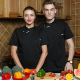 Unisex Chef Jacket Short/Long Sleeve Men Women Crossover Cook Coat Restaurant Waiter Uniform Kitchen Baker Wear