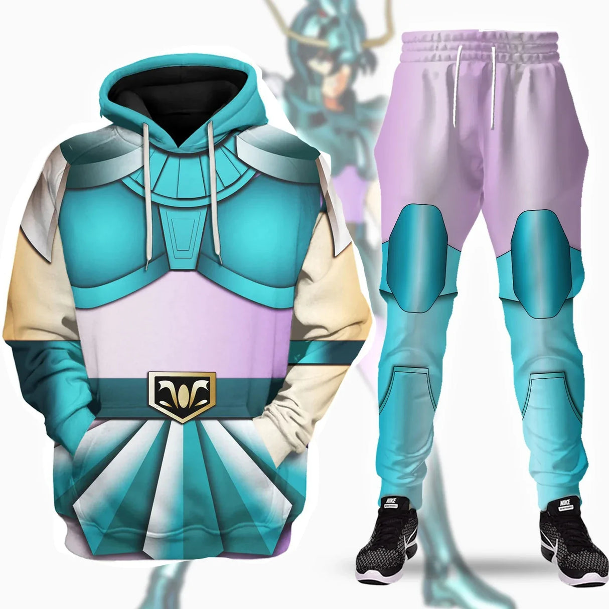 Popular Cosplay Anime Saint Seiya printed hoodie pants sets 3D Street Harajuku kid Tracksuit sets Men's Sports two-piece suits