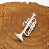 Musical Instrument Trumpet Brooch Pin Stainless Steel Mens Punk Hip Hop Music Brooches Jewelry Elegant Clothing Pin Accessories