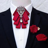 Luxury Black Rhinestone Bow Tie British High-end Men's Boy Business Wedding Suit Shirt Collar Flowers Sets Handmade Jewelry Gift