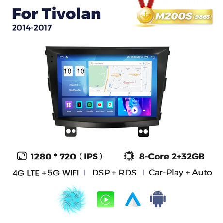 NaviFly 7862S Android All In One For SsangYong Tivoli Tivolan 2014 - 2017 9 Inch 1280*720 Carplay Car Intelligent System 8+256G