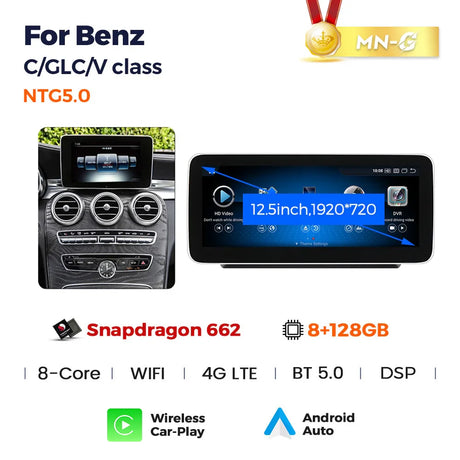 Android 13 Car AutoRadio Intelligence System For Mercedes Benz V W447 GLC X253 C Class W205 C180 C200 C220 C300 C350 Carplay GPS