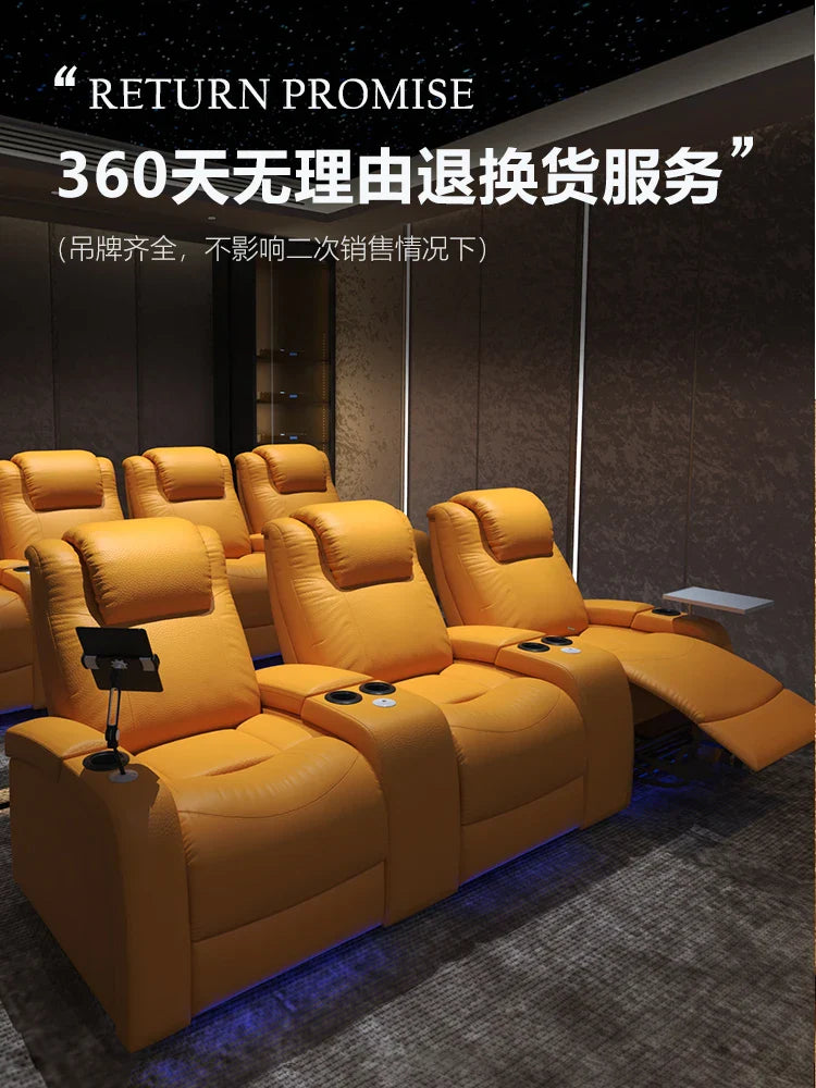 Electric sofa features First class functional sofa Home theater leather seat AV Room AV Room 3D movie sofa