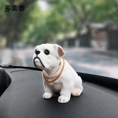 Nodding Dog Shaking His Head Tiger Doll Resin Simulation Dog Toy Dashboard Decoration Car Ornaments Cute Car Accessories