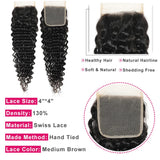 12A Brazilian Deep Wave Human Hair Bundles With 4X4 Transparent Lace Closure With Bundles 3/4 Bundle Virgin Hair Weave Extension