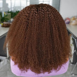 250% Density Brown Color Afro Kinky Curly 13x4 Transparent Lace Frontal Human Hair Wigs Glueless Indian Remy 4x4 Closure Wig