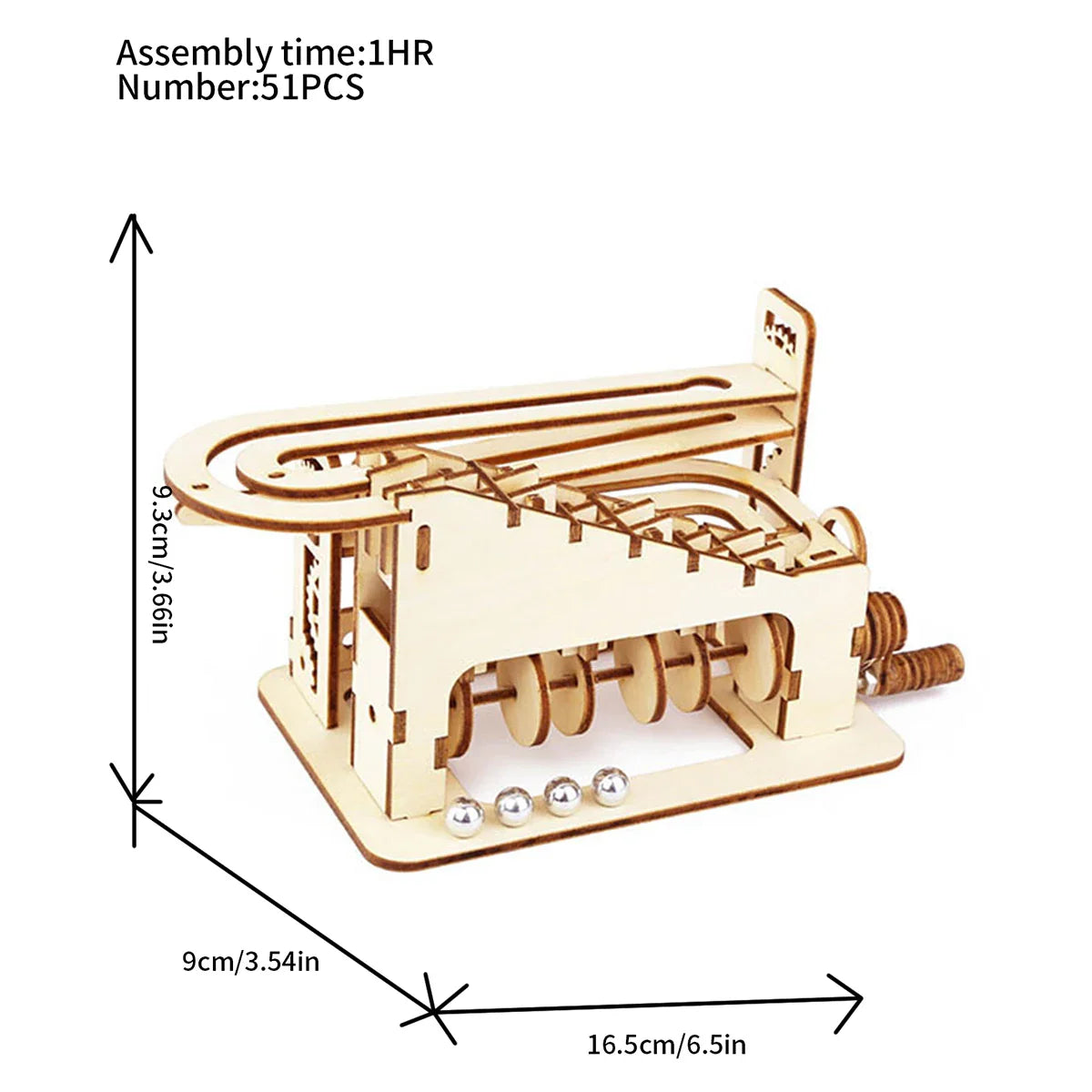 Spiral Marble Run 3D Wooden Puzzles for Adults and Teens DIY Model Building Kits with Mechanical Puzzles 