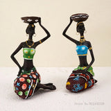 Creative Europe African Black Figure Sculpture Candle Holder, Home Crafts Cafe Theme Decoration Desktop Bar Resin Decoration 1Pc