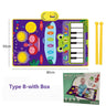 2 In 1 Piano Mat for Kids Piano Keyboard & Jazz Drum Music Touch Play Carpet Baby Toddlers Music Instrument Education Toys Gift