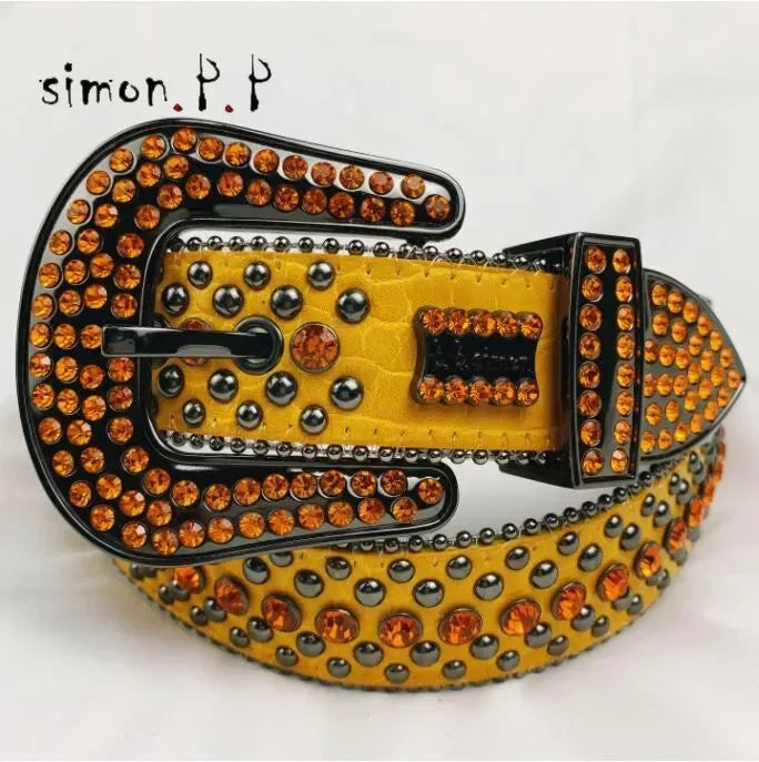 2024 Luxury Strap Men Women Rhinestones Belt Western Bling Bling Crystal Diamond Studded Belts