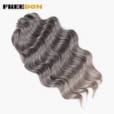 FREEDOM Synthetic Deep Curly Twist Crochet Hair 16 Inch Deep Wave Braid Hair Soft Ombre Blonde Brown Braiding Hair Extensions