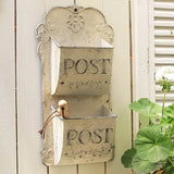 Outdoor Wall Mounted Mailbox Metal Letter Box French Rural Style Wind Storage Box Home Decoration Leaving Message