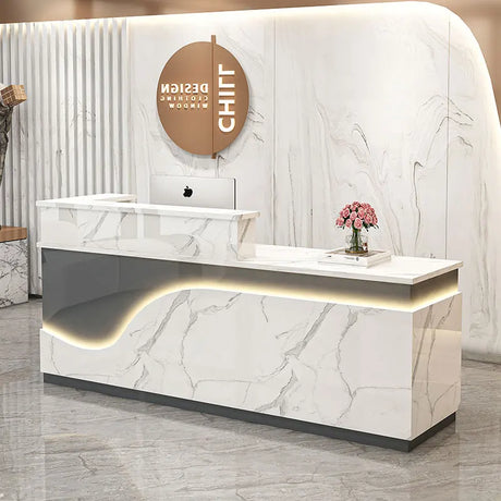 White Light Reception Desks Design Stylish Modern Luxury Reception Desks Office Front Mostrador Negocio Commercial Furniture