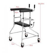 Elderly Trolley Walker with Four-Wheel Mobility Aids Elderly Stroke Hemiplegia Lower Limbs Rehabilitation Training Walking Stand